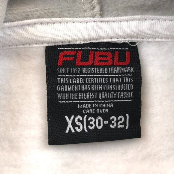 NWT Fubu Mens Hoodie Sweatshirt XS White Graphic Logo Print Pullover Casual - Picture 4 of 14